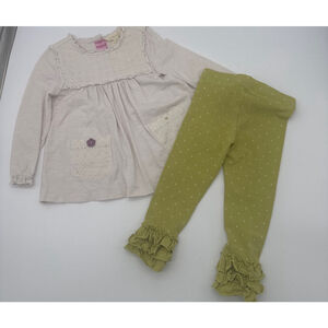 MATILDA JANE Playing House Top & On Point Dot Print Leggings Size 2 Set